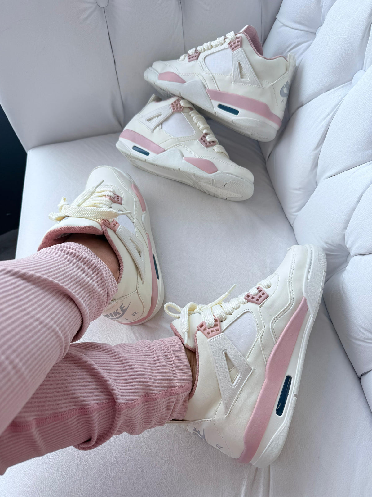 NK JD 4 Branco e Rosa